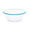 Enamelware Splatter Cereal Bowl | Turquoise Rim